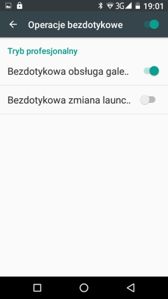 Ustawienia, gesty Ustawienia, gesty