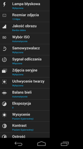 Menu aparatu głównego Menu aparatu głównego