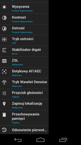 Menu aparatu głównego Menu aparatu głównego