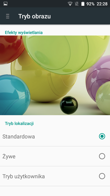 Tryb obrazu | Personalizacja interfejsu | Menu aplikacji