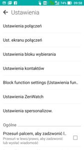Dialer | Ustawienia połączeń | DualSIM | Połączenia głosowe