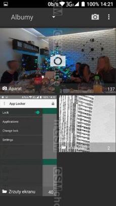 Aplikacje fabryczne: Galeria, Muzyka, Radio, Dyktafon