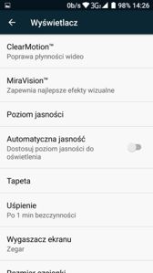 Ekran blokady, pulpit, zasobnik, skróty, powiadomienia. Opcje MiraVision i LED