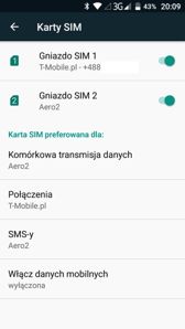 Aplikacja telefonu, obsługa DualSIM i transmisji danych Aplikacja telefonu, obsługa DualSIM i transmisji danych