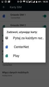 Aplikacja telefonu, obsługa DualSIM i transmisji danych Aplikacja telefonu, obsługa DualSIM i transmisji danych
