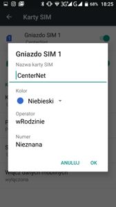 Aplikacja telefonu, obsługa DualSIM i transmisji danych Aplikacja telefonu, obsługa DualSIM i transmisji danych