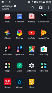 Menu aplikacji