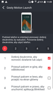 Personalizacja interfejsu | Dopasowanie temperatury barw | Gesty