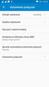 Ustawienia połączeń i klawiatura