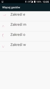 Menu ustawień Hammera AXE M LTE