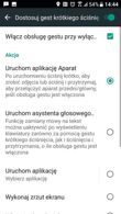 Menu interfejsu Edge Sense oraz gestów