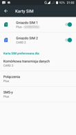 Ustawienia dual-SIM, dialer i połączenia głosowe
