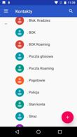 Ustawienia, aplikacja telefonu i wiadomości