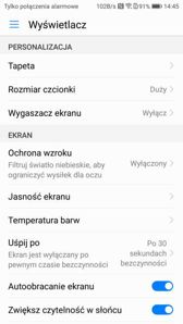 Menu ustawień