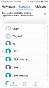 Ustawienia DualSIM, dialer, klawiatura tekstowa