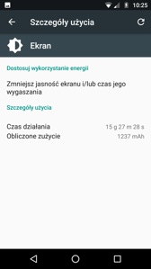 Czas pracy z włączonym ekranem | Wynik z Antutu Tester