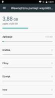 Pamięć, ostatnie aplikacje, sekcja ustawień, menedżer plików, apka myPhone