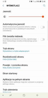 Powiadomienia, skróty, ustawienia, konserwacja, opcje paska nawigacji