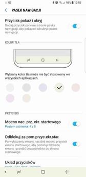 Powiadomienia, skróty, ustawienia, konserwacja, opcje paska nawigacji