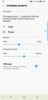 Opcje panelu bocznego oraz menu otwartych aplikacji