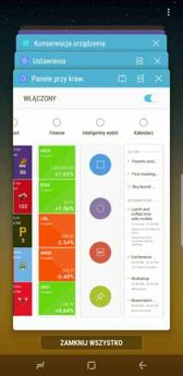 Opcje panelu bocznego oraz menu otwartych aplikacji