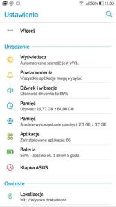 Menu ustawień, obraz, equalizer