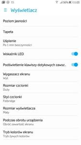 Menu ustawień, obraz, equalizer