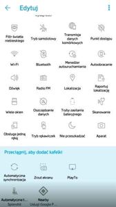Ekran blokady, powiadomienia, skróty, zasobnik, folder i jego opcje