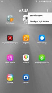 Ekran blokady, powiadomienia, skróty, zasobnik, folder i jego opcje