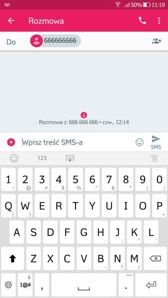 Opcje i interfejs SMS oraz telefonu