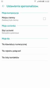 Opcje i interfejs SMS oraz telefonu