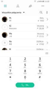 Opcje i interfejs SMS oraz telefonu