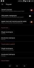 Menu ustawień, gestów itp.