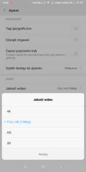 Menu aparatu
