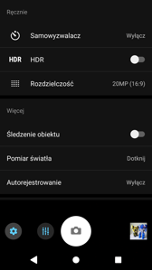 Interfejs aparatu: tryb automatyczny, manualny, tryb wideo