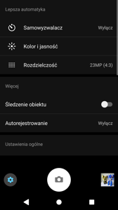 Interfejs aparatu: tryb automatyczny, manualny, tryb wideo