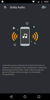 Ustawienia dźwięku i aplikacja Dolby Audio