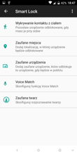Opcje zabezpieczeń: Rozpoznawanie twarzy, Odcisk palca i Smart Lock