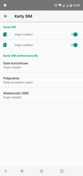 Ustawienia dualSIM | Połączenia głosowe