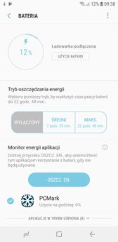 Czas pracy z włączonym ekranem | Wynik z PC Mark