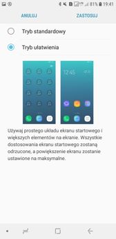 Wybrane funkcje interfejsu Samsunga