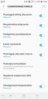 Wybrane funkcje interfejsu Samsunga