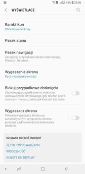 Ustawienia wyświetlacza | Personalizacja | Tryby ekranu