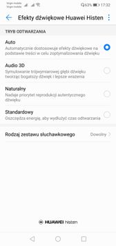 Ustawienia dźwięku | Huawei Histen