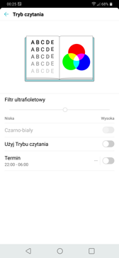 Ustawienia kolorystyki ekranu | Tryb czytania Ustawienia kolorystyki ekranu | Tryb czytania