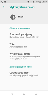 Czas pracy z włączonym ekranem | Wynik z PC Mark
