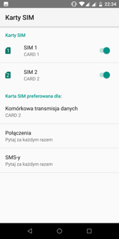 Ustawienia kart SIM | Połączenia głosowe