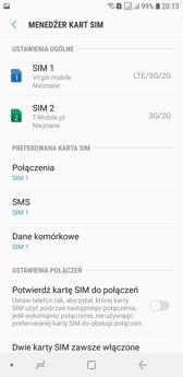 Ustawienia dual-SIM | Połączenia głosowe