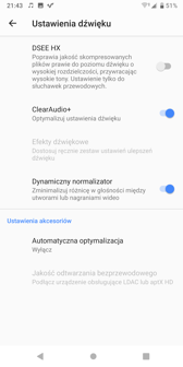 Ustawienia dźwięku | Odtwarzacz muzyki