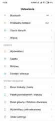 Menu ustawień